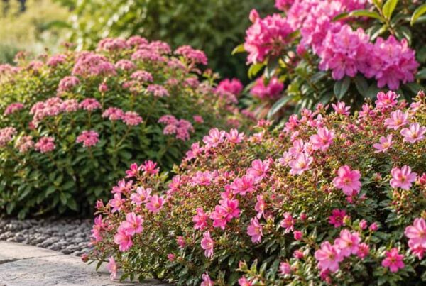 laagblijvende roze bloeiende struiken
